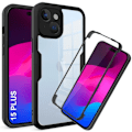 Miniatyrbild 1 av 4: 360 Fodral till iPhone 15 Plus - Fullständigt skydd Anti-Scratch Svart
