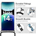 Miniatyrbillede 3 af 4: Coque til Xiaomi Redmi Note 14 Pro+ 5G/Note 14 Pro Plus 5G - med Sort Snor - E.F.Connection Transparent