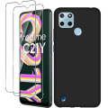 Miniatyrbillede 1 af 4: Beskyttelsescover til realme C21Y - E.F.CONNECTION - Sort - Blødt - Glat - Magnetisk - Tempereret Glas Svart