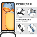 Miniatyrbillede 3 af 4: Halsbåndscover til Xiaomi Redmi 13C Anti-Scratch Transparent TPU med Lanyard Pink