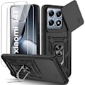 Miniatyrbillede 1 af 4: Coque - Xiaomi - 14T - Stødabsorberende - Kamerabeskyttelse - 2 Hærdet Glas - Sort Svart