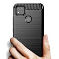 Miniatyrbillede 4 af 4: Til Xiaomi Redmi 9C- 9C NFC- Redmi 9 (Indien) 6,53": Carbon Fiber Silikone Cover - SORT + 3 hærdet glasfilm