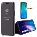 Miniatyrbild 1 av 4: Fodral för Redmi 8 (6,21") med spegeleffekt av härdat glas Tanlucent Fönster Solid Förstärkt skydd Svart svart