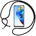 Miniatyrbild 1 av 4: Skyddsskal - E.F.CONNECTION - Xiaomi Mi 10T - Flexibelt - Transparent-Svart - Justerbar Snodd Transparent-svart