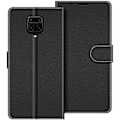 Miniatyrbild 1 av 4: Skyddande Skal för Redmi Note 9Pro - E.F.CONNECTION - Svart Läder Effekt - Magnetstängning - Stötsäker Svart