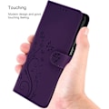 Miniatyrbillede 4 af 6: Cover til Xiaomi Redmi Note 14 5G (ikke til 4G) Stødresistent Syntetisk Læder Butterfly Blomst - Naturlilla Mörklila