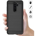 Miniatyrbillede 2 af 4: Etui til Redmi Note 8Pro (6,53") hærdet glas inkluderet Klassisk mønster stållinjer Forstærket beskyttelse TPU Design Sort Svart