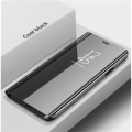 Miniatyrbillede 2 af 4: Etui til Xiaomi Redmi Note 10 Pro etui + hærdet glas Flip Clear View Gennemsigtigt spejlcover Stående 360° stødsikkert smart cover Svart