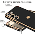 Miniatyrbillede 2 af 4: Coque til Xiaomi 14T - Blød ridsebeskyttelse med hjerteprint og skulderrem - Sort Svart