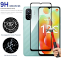 Miniatyrbild 3 av 4: Helhärdat glas för Xiaomi Redmi 12C - Redmi 11A - Set med 3 - Reptålig Transparent med svart kant