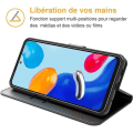 Miniatyrbillede 2 af 4: Beskyttelsesskal - Redmi - Note 11/Note 11S - Sort - Læderlook - 360° beskyttelse Svart
