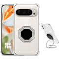 Miniatyrbild 1 av 4: Fodral till Google Pixel 9 Pro, Ultra Slim Silikon Stötsäkert med Multi-Angle Rotation Stand Silver