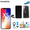 Miniatyrbild 1 av 4: WOSHITE 5,8"-skärm för Apple iPhone XS LCD + Retina LCD-pekglas på chassit monterat – svart