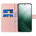 Miniatyrbild 3 av 4: Skydd för Xiaomi 14 - Rosa - PU-läder - Stötabsorberande - Fällbar - Inbyggt stativ Rosa