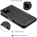 Miniatyrbild 2 av 4: Coque Etui Rabat - E.F.CONNECTION - för iPhone 11 Pro Max - Syntetiskt Läder Svart - Härdat Glas - 360° Skydd Svart