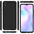 Miniatyrbillede 4 af 4: Etui til Redmi 9A (6,53") s Beskyttelse Blød silikone Højstyrke Præcis skæring Sort med hærdet glas Svart