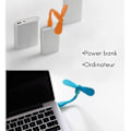 Miniatyrbillede 4 af 4: Mini Bærbar Ventilator - E.F.CONNECTION - Stille 25 dB - Orange Farve - USB - SøjlVentilator Orange