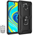 Miniatyrbillede 1 af 4: Etui til Redmi Note 9S (6,67") metalstøttering Silikone kant metalplade på bagsiden Elegant design sort Svart