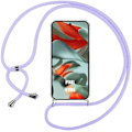 Miniatyrbild 1 av 4: Fodral för Google Pixel 9 Pro - Transparent skydd Förstärkt hörn + lila axelrem