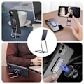 Miniatyrbillede 3 af 4: Etui til Xiaomi Redmi Note 11-Note 11S Stødsikker beskyttelse med foldbart metalstativ Sort transparent-svart