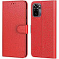 Miniatyrbild 1 av 4: Fodral för Redmi Note 10-Note 10S (6,43") Röd 360 graders skydd Anti-Shock Läder Effekt Anti-Scratch Röd