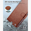 Miniatyrbillede 4 af 4: Coque - Google - Pixel 9 Pro XL - Beskyttelse med låg - 2 hærdede glas - Syntetisk læder Brun kastanj