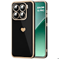 Miniatyrbillede 1 af 6: Coque til Xiaomi 15 Pro - Silikone med Hjerte Mønster Stødabsorberende Blød Slim Sort Svart