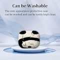 Miniatyrbillede 6 af 6: Cover til AirPods 3 2021, Blødt Silikonebeskyttelse Stødabsorberende Kradsesikker med Håndledsrem - Hvid og Sort Panda Mønster vit svart