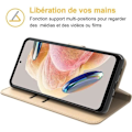 Miniatyrbild 2 av 4: Fodral till Xiaomi Redmi Note 12 - Guld Anti-Rapskydd Mjukt PU-läder 360 grader