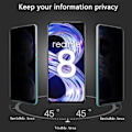 Miniatyrbillede 2 af 4: [2 styk] Anti-spion hærdet glas til realme 8 - E.F. CONNECTION - hærdet glas - sort Svart