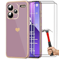 Miniatyrbillede 1 af 4: Coque + 2 Glas Tåget - Xiaomi - Redmi Note 13 Pro+ 5G - Lilla - Kærlighed Hjerte Motiv - Slank let Lila