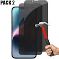 Miniatyrbillede 1 af 4: [2 styk] Anti-spion hærdet glas til iPhone 14 Plus (6,7") Svart