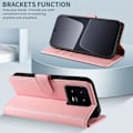 Miniatyrbillede 2 af 4: Beskyttelsesskal til Xiaomi 13 Pro - E.F.CONNECTION - Rosa - Læderlook - Magnetisk Lukning - 2 Hærdede Glas Rosa