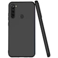 Miniatyrbillede 3 af 4: Etui til Redmi Note 8T (6,3") s Beskyttelse Blødt højelastisk silikone Præcis skæring sort med hærdet glas Svart
