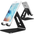 Miniatyrbillede 1 af 4: Mobiltelefonholder, stativ/skrivebordsholder til aluminium E-læsere - Sort Svart