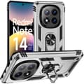 Siliconfodral - E.F.CONNECTION - För Xiaomi Redmi Note 14 Pro 5G - Stöttålig - Silver - Rotabel bakring Silver