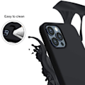 Miniatyrbillede 3 af 4: Cover til iPhone 13 Pro (6,1") sort silikone tynd og 2 hærdet glas skærmbeskytter E.F. Connection Svart