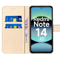 Miniatyrbild 3 av 6: Coque för Xiaomi Redmi Note 14 4G (inte för 5G) Flip Case i syntetiskt läder Antichock - Guld + 2 härdade glas gyllene