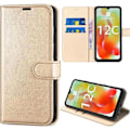 Miniatyrbillede 1 af 4: Etui til Xiaomi Redmi 12C-11A Beskyttelse Guld Syntetisk Læder Stødsikker Anti-ridse Blød gyllene