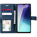Miniatyrbild 3 av 6: Skydd för Xiaomi Redmi 14C, Anti-Rip Skydd 360 Grader PU Läder Mörkblå marinblå