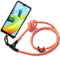 Miniatyrbillede 1 af 4: Ledningsetui til Xiaomi Redmi A1 - E.F.CONNECTION - Blødt - Silikone - Gennemsigtig-Orange - Stødsikker Transparent-Orange