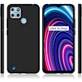 Miniatyrbild 3 av 4: Skyddsskal för Realme C21Y - E.F.CONNECTION - Svart Silikon - Mjuk - Halkfri yta - 2 Härdat glas Svart