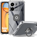 Miniatyrbild 1 av 4: Silikonbaksida - Xiaomi - Redmi 13C - Stötresistent - Transparent - Justerbart ringstöd Transparent