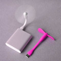 Miniatyrbillede 3 af 4: Mini USB-viften - Ikke specificeret - Bærbar - 25 dB - Silikoneblade - Lyserød Rosa