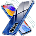 Miniatyrbild 1 av 4: Transparent fodral för Redmi Note 11 Pro Stötsäker + 2 härdade glasögonskydd
