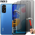 Miniatyrbild 1 av 4: 3 delar antispionhärdat glas för Xiaomi Redmi Note 11S skärmskydd Svart