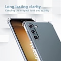 Miniatyrbillede 3 af 4: Beskyttelsescover til Samsung Galaxy S23+ (S23 Plus) - E.F.CONNECTION - 4 Forstærkede Hjørner Transparent Silikone og 2 Tempereret Glas Transparent