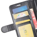 Miniatyrbillede 4 af 4: PU-læder etui - Xiaomi - Redmi Note 9S - Stødabsorberende - Magnetisk lukning - Sort Svart