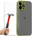 Fodral för iPhone 13 Pro Max - E.F.CONNECTION - Slim Kaki - Semi-styv - Stötsäker - Härdat glas Kaki