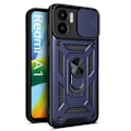 Miniatyrbild 4 av 4: Skyddsskal - E.F.CONNECTION - för Redmi A1/A2 - Mörkblå - Styv - PET, Härdat Glas marinblå